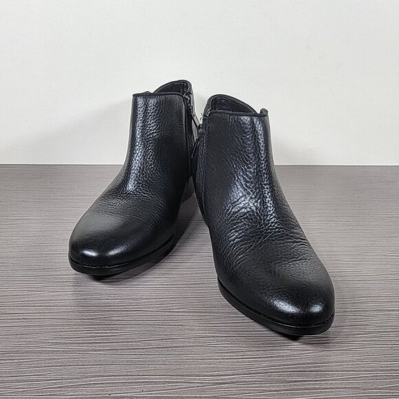 Sam Edelman Petty Chelsea Boot, Black Pebbled Leather, Womens Size 7.5 M / 37.5 - Picture 4 of 13